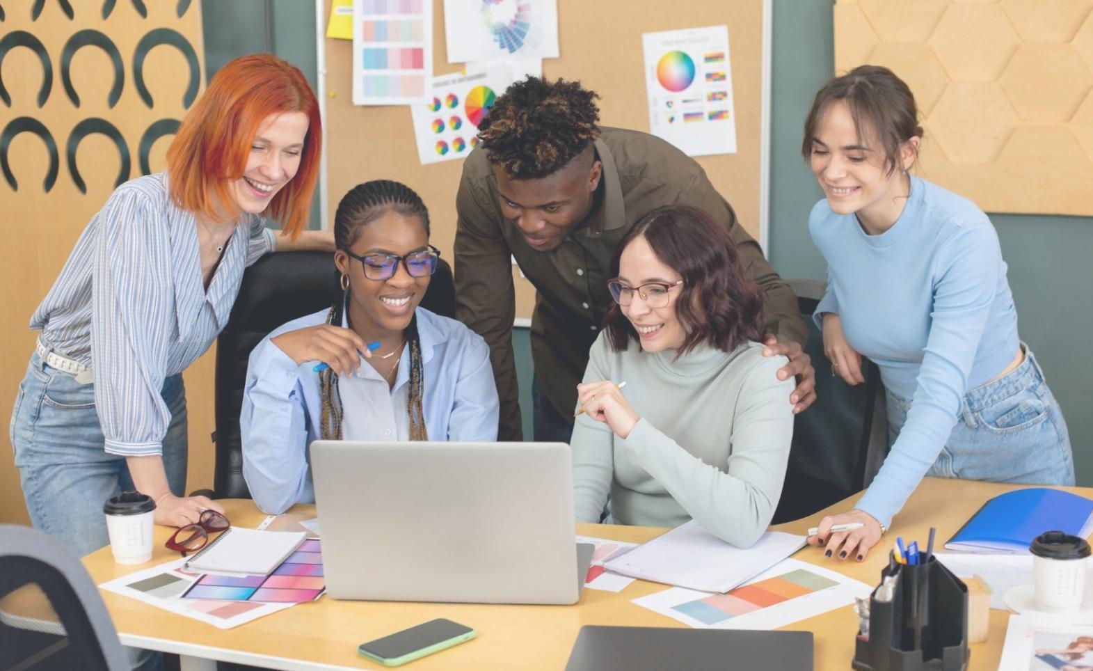 Professional team reviewing financial documents and budget approvals